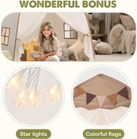 Tente de jeu créative pour enfants, design en A avec motif étoilé et fenêtres ventilées, idéale pour les loisirs en maternelle