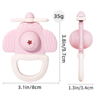 FAD Jouet de dentition multifonctionnel en silicone souple pour bébé, forme avion, 6-12 mois, avec fonction rotative, option logo personnalisé