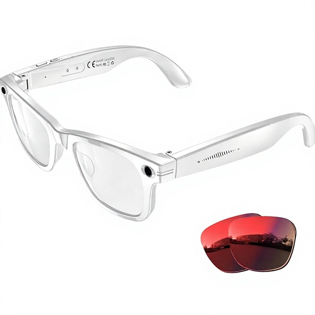 MONFOLROY AI Smart Glasses Camera 8MP HD 1080P Video Recording Sunglasses Real-time Translation Open-Ear Audio Phone Calls