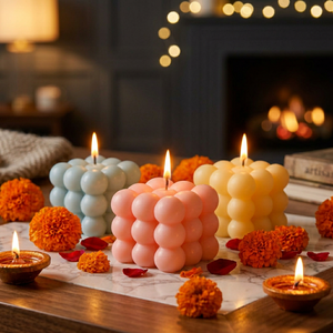 BIG BUBBLE Cute Irregular Shape Art Pillar <b>Candles</b> in Pink Yellow Blue Dripless Paraffin Wax Home Decoration Indoor Use Unscente - Product Image 5