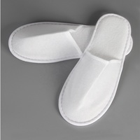 Pantoufles d'hôtel jetables unisexe en tissu éponge blanc pour spa