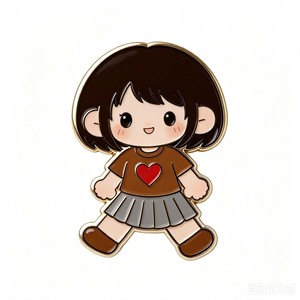 Pin Metálico de Chica de Dibujos Animados, Chapado en Oro, Esmalte Duro, Tema de Amor, Pin de Solapa Coleccionable para el Día de San Valentín - Product Image 4
