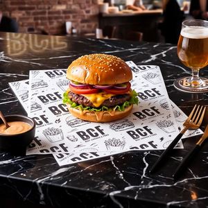 Papel de Envolver para Alimentos Biodegradable, Ecológico y Resistente a la Grasa, Personalizado y Desechable, para Hamburguesas, Papas Fritas y Pollo - Product Image 4