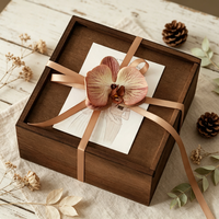 Boîte de rangement en bois massif gravée au laser pour cadeaux et souvenirs, design vintage