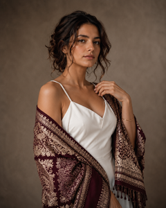 Châle classique durable en viscose brodé, imprimé numérique, à longues franges, écharpe d'hiver traditionnelle, douce, chaude, respirante et confortable - Product Image 5