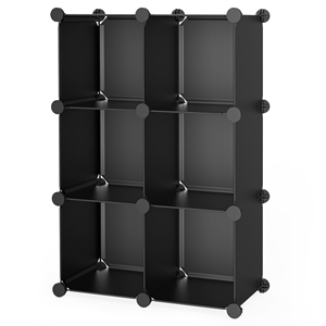 6-Cube DIY Closet Organizer Storage Shelves Plastic Cube Storage Cubes Modular Book Shelf Organizer Plastic Closet Cabinet