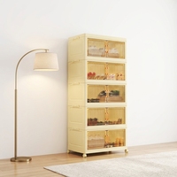 Nouvelle Armoire de Rangement Pliable pour l'Organisation Domestique avec Boîtes de Rangement en Plastique PP, Conteneurs Empilables à Roulettes