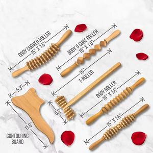 Maderoterapia profesional <span class=keywords><strong>colombiana</strong></span>, juego de 5 piezas, masajeador de drenaje linfático, herramienta para moldear el cuerpo, terapia de madera, deportes - Product Image 6
