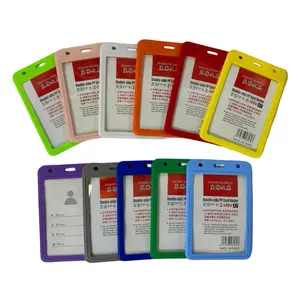 Hot Sale Eco-friendly Double-side PP Card Holder Multi-color Card Holder Case Waterproof Plastic Student Badge Card Holder