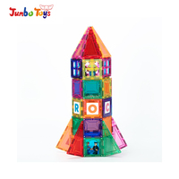 Ensemble de tuiles magnétiques colorées pour fenêtres, blocs de construction de château 3D pour enfants, jouet éducatif pour l'apprentissage de l'alphabet