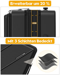 Prix d'usine directement bon marché <span class=keywords><strong>Valise</strong></span> rigide à roulettes avant ouverte Bagages de voyage à main avec chargeur USB Porte-gobelet - Product Image 6