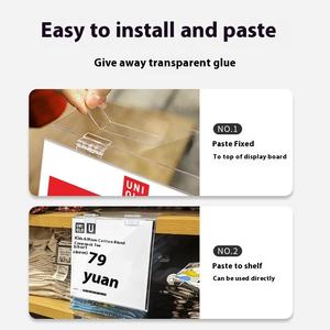 Giyim mağazaları ekran raflarında ürünleri tanıtmak için reklam fiyat işareti için süpermarket şeffaf akrilik etiket standı - Product Image 5