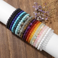 Pulsera Elástica de Cuentas de Piedra Natural de 6mm, Estilo Vintage, para Hombre y Mujer, Suministros de Joyería DIY