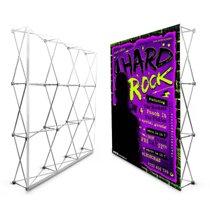 Présentoir pop-up en tissu personnalisé pour les salons professionnels Bannière de photographie de fond de fête d'anniversaire de mariage - Product Image 4