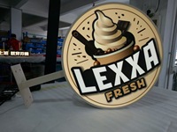 Enseigne LED ronde murale, logo personnalisé, extérieur, double face, boîte lumineuse en métal acrylique LED