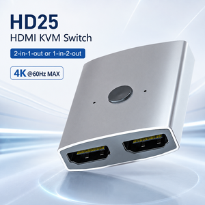 Commutateur KVM HDMI 2 entrées 1 sortie 4K*60Hz bidirectionnel en alliage d'aluminium, répartiteur HDMI 2 ports pour 2 PC 1 moniteur ou 1 PC 2 écrans - Product Image 2