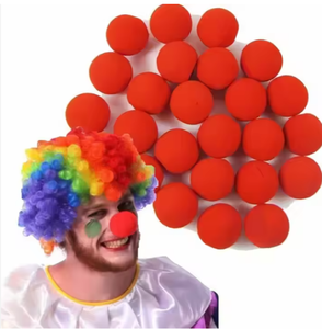 Nouveau Nez de Clown Amusant en Mousse Éponge Ronde Rouge pour Fête de Bal d'École, Personnalisable en Différentes Couleurs pour Halloween - Product Image 1
