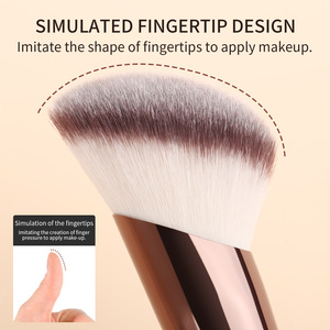 Juego de 5 Brochas de Maquillaje de Pelo Sintético Denso con Ferrula de Aluminio para Rostro, Ojos, Polvo, Base y Sombra de Ojos, Brochas Cosméticas con Logotipo Personalizado - Product Image 3