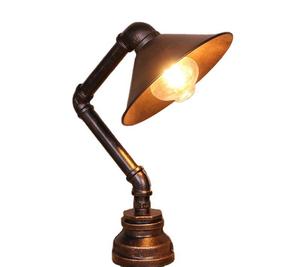 European Retro Industrial Design <strong>Table</strong> <strong>Lamp</strong> Iron Art Bronze with Water Pipe <strong>for</strong> Cafe Bedroom E14 Ac Power Supply Metal <strong>Shade</strong> - Product Image 6