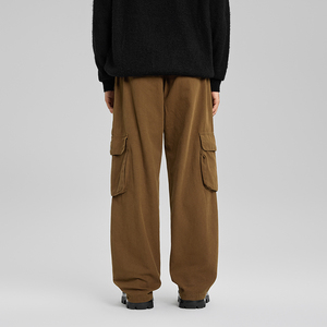 Herren Hochwertige Wash <span class=keywords><strong>Brown</strong></span> Cargo <span class=keywords><strong>Pants</strong></span> Mode Vintage Casual Baggy Straight <span class=keywords><strong>Denim</strong></span> Jeans Benutzer definierte Herren Pocket Designer Jeans - Product Image 4