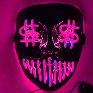 Halloween LED Light Up <strong>Mask</strong>, 3 Modes Neon Glow EL Wire <strong>Mask</strong>,Scary Adjustable Costume <strong>Mask</strong> For Cosplay, Party, Rave And Festival - Product Image 5