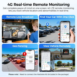 <span class=keywords><strong>Cam</strong></span>éra embarquée AZDOME S50 4G avec surveillance à distance, 4K LTE, double objectif, prise en charge du suivi GPS, Wifi, commande vocale - Product Image 3