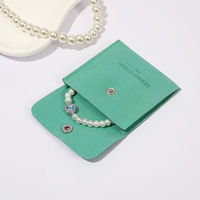 Pochette à bijoux en microfibre personnalisée avec fermeture à pression, emballage de luxe pour bijoux, cadeaux et vente au détail