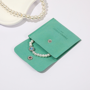 Custom Printed Microfiber Jewelry Pouch with Snap Luxury Packaging Bag for Jewelry Gifts &amp; Retail - Product Image 5