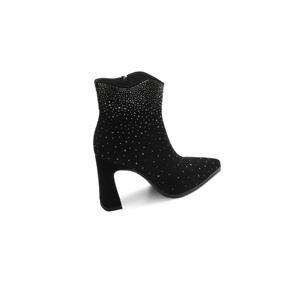 <span class=keywords><strong>Bottines</strong></span> à bout pointu et <span class=keywords><strong>talon</strong></span> évasé pour femmes, chaussures en <span class=keywords><strong>daim</strong></span> avec strass pour les fêtes et les mariages - Product Image 2