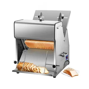 Rebanadora de pan con bandeja recogedora de migas Máquina rebanadora de pan para cortar pan para panadería