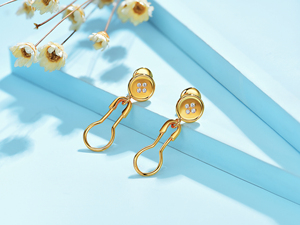 ent Sterling 18K Pièce Cercle Broche Trombone Pour Bohème Style Européen Et Américain Ins Boucles D'oreilles Femmes avec Inauris - Product Image 2