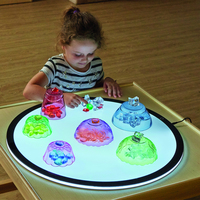 Juguetes Sensoriales Redondos para Niños, Panel de Luz LED Educativo, Mesa de Luz LED, Panel de Luz para Niños