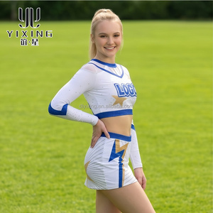 Wholesale Custom Cheerleading Uniforms Sparkly Rhinestones All Star Competition Performance Shell And Pleated <strong>Skirt</strong> Set Bulk - Product Image 1