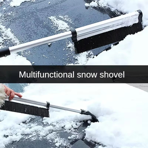 Brosse de déneigement pour pare-brise de voiture, pelle à neige extensible en acier inoxydable, outil de nettoyage, balai, accessoires de nettoyage - Product Image 4