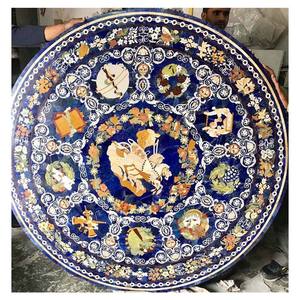 Haut de Table à incrustation en Lapis Lazuli, pierre Semi précieuse bleue, livraison gratuite - Product Image 1