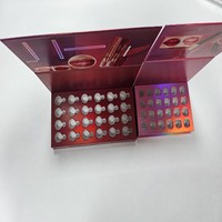 Boîte de présentation cosmétique vide pliable holographique de qualité supérieure pour l'emballage d'un ensemble de gloss à lèvres et d'eye-liner