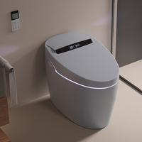 Nouvelle conception de bidet intelligent gris, toilette automatique intelligente noire avec commande vocale à distance