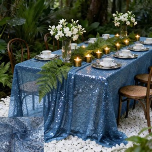 Tovaglia con Paillettes Pesanti e Scintillanti, Copritavolo Lungo fino al Pavimento, Decorazione per Matrimoni e Feste, 18 Colori, Misura Personalizzabile - Product Image 4