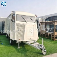 Chariot de vente multifonctionnel en aluminium pour café, lait, thé, crème glacée, hot-dogs, idéal pour les zones touristiques, les campings et les événements de plein air, remorque alimentaire pour barbecue