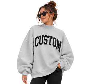 Sudadera de Manga Larga con Cuello Alto para Mujer, Ropa Casual de Invierno, Tejido de Forro Polar Transpirable y Ecológico, OEM - Product Image 1