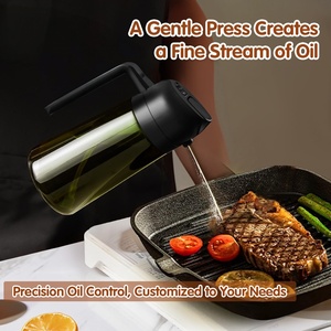 Rociador de Aceite de Oliva de Vidrio de 470ml con Medidor, Botella Dispensadora 2 en 1 a Prueba de Fugas para Utensilios de Cocina, Freidora de Aire, Barbacoa y Ensaladas - Product Image 3