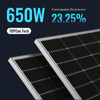 Panneau solaire bifacial monocristallin 630W 640W 650W à double vitrage, module photovoltaïque pour usage agricole et commercial