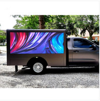 Layar LED Outdoor P4 P5 di Truk Box, Desain Panggung Roadshow Digital 3D untuk Iklan Bergerak, di Pickup, Dijual