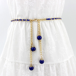 <span class=keywords><strong>Ceinture</strong></span> de décoration de perles fines de chaîne de taille d'aspect métallique de mode pour des dames - Product Image 3