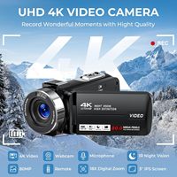 Caméras numériques professionnelles 80MP, caméscope 4K, écran IPS 3,0 pouces, zoom 18X, vision nocturne IR, webcam, vlogging, prise en charge OEM/ODM