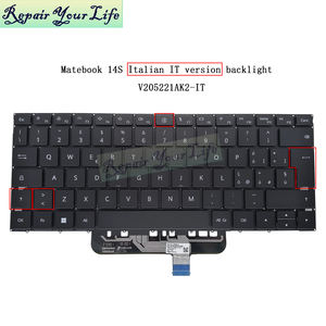 Teclado de ordenador portátil italiano IT para <span class=keywords><strong>Huawei</strong></span> <span class=keywords><strong>Matebook</strong></span> <span class=keywords><strong>14s</strong></span> <span class=keywords><strong>MateBook</strong></span> 13S 55060510 W76 1 W58 con retroiluminación V205221AK2 - Product Image 2