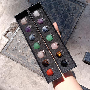 Nuovi Ornamenti Piccoli a Forma di Mela in Cristallo di <span class=keywords><strong>Giada</strong></span> <span class=keywords><strong>Naturale</strong></span> Lucidato, Confezione Mista Colorata, Regalo di Natale e Vigilia di Natale - Product Image 1