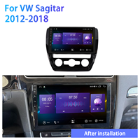 Radio Mobil Android MeiHua untuk VW Sagitar 8core Android12 4+32GB Navigasi Multimedia Tablet 10 inci 2din GPS Stereo Layar Terpisah