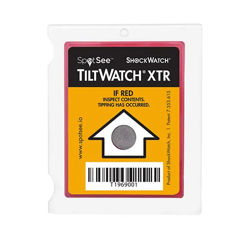 TiltWatch XTR Etiquetas indicadoras de inclinación para monitor de punta de envío