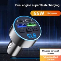 Amplificateur émetteur FM BT 5.0, chargeur de téléphone de voiture, lecteur MP3, allume-cigare USB Type-C avec 3 ports